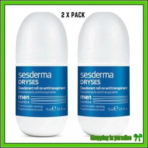 2 X Sesderma Dryses Deodorant Antitranspirant Roll-On Men 75ml EXP. 11/2029